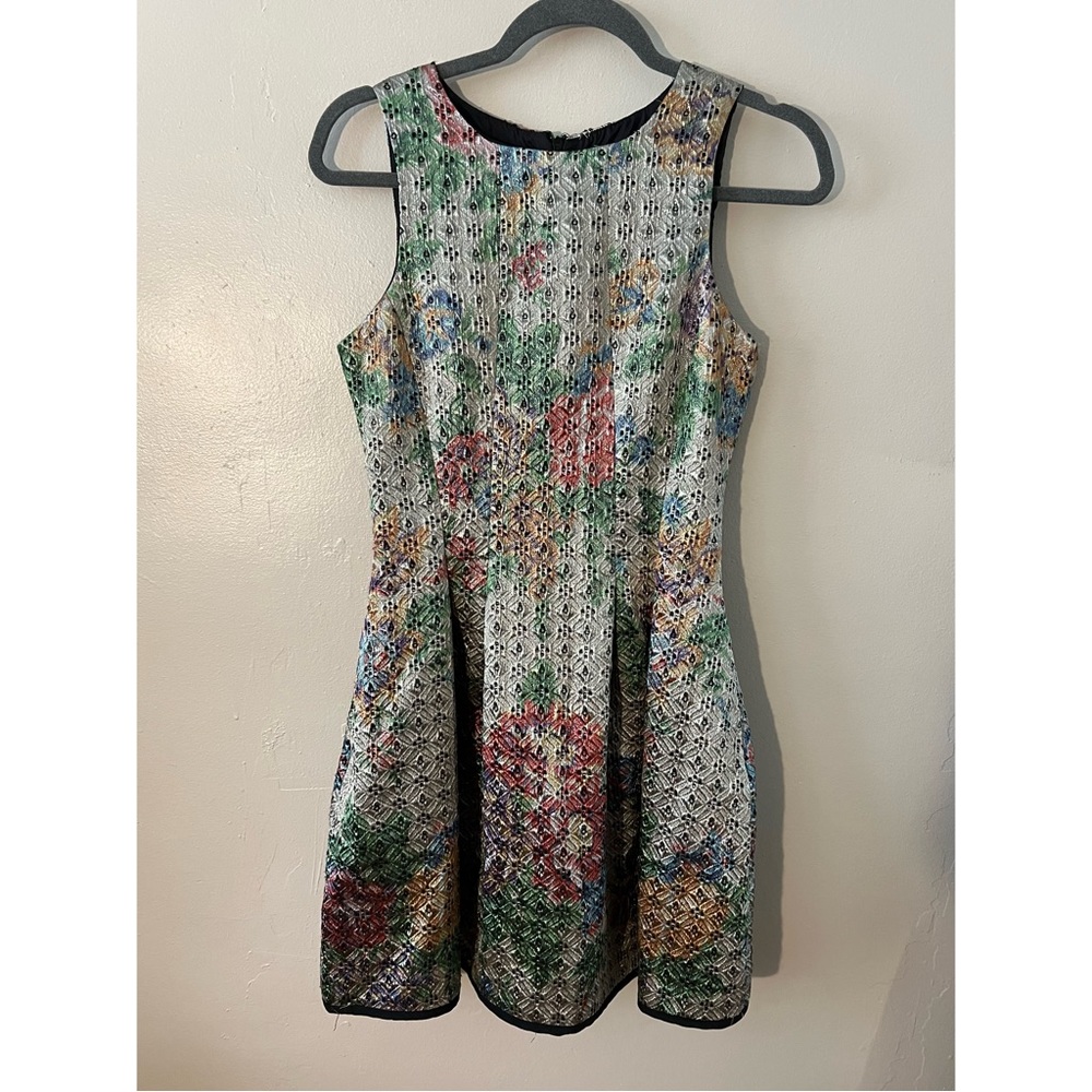 Cynthia Rowley Metallic Floral Print Dress, size 6